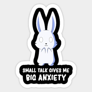 Social Anxiety Humor Introvert Pun Cute Bunny Sarcasm Sticker
